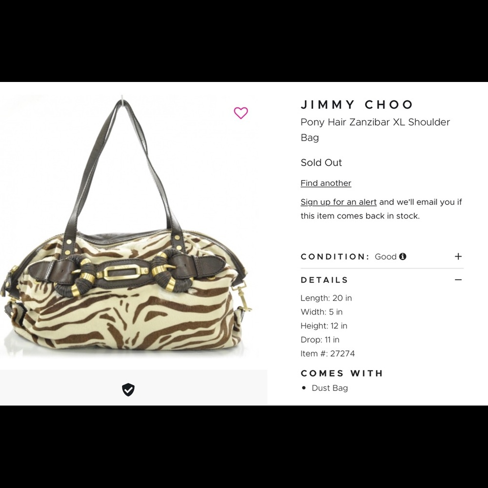 Jimmy Choo Zebra Ponyhair Tote Zanzibar XL